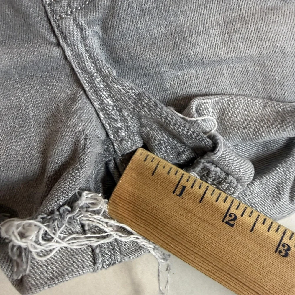 Old‎ Navy Shorts Womens 2 Gray High Rise O.G. Cutoff Distressed Denim Stretch